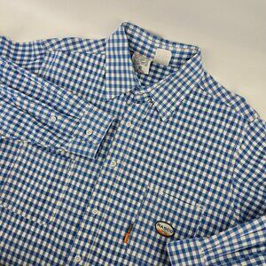 Rasco FR Mens Long Blue Plaid Flame Resistant Work Shirt NFPA PLB762 Size XXL